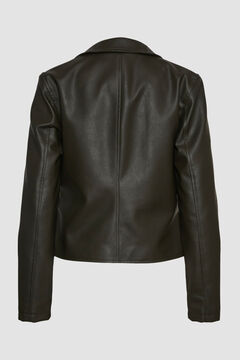 Springfield Faux leather biker jacket green