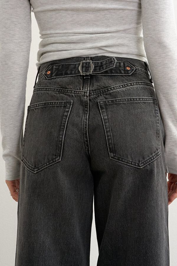 Topshop Wide leg mid-rise jeans black