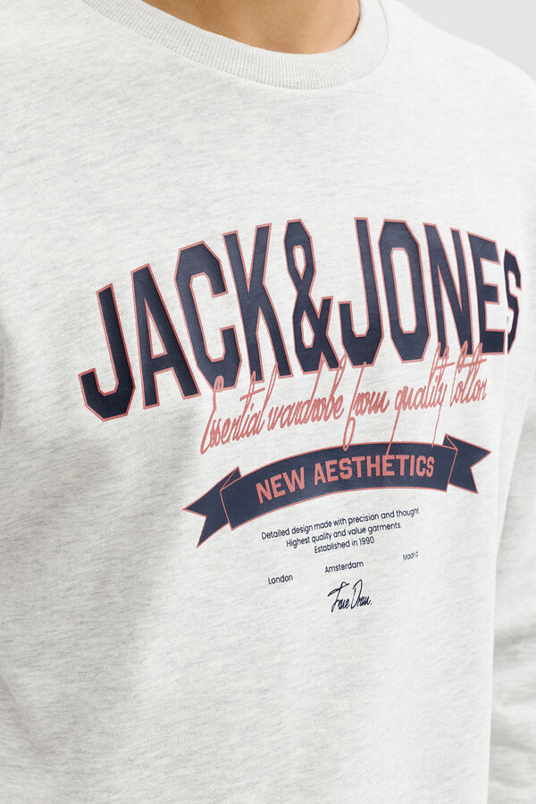 Jack & Jones Sudadera logo grande blanco