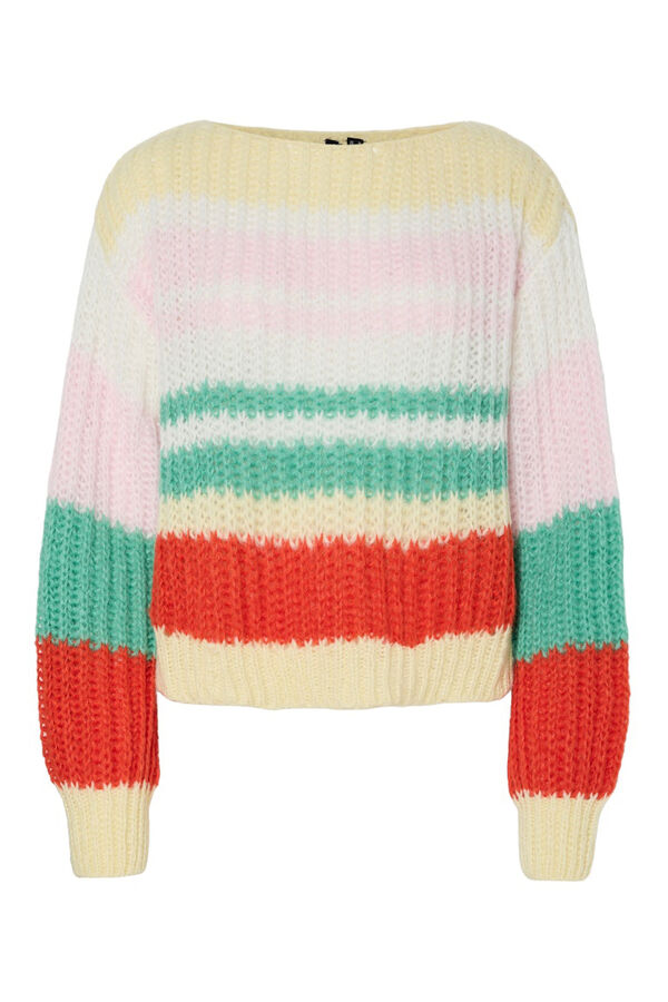Pieces jersey-knit sweater colors printed