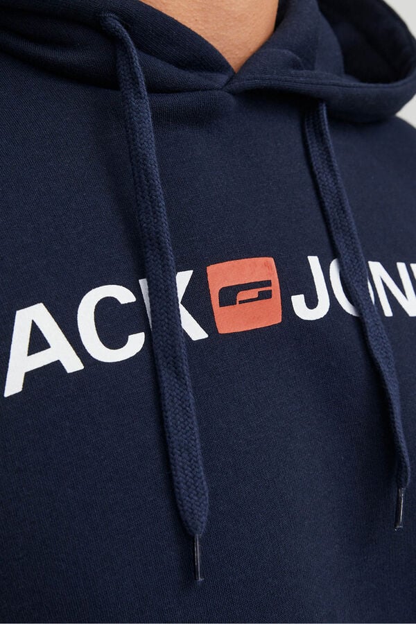 Jack & Jones Sudadera logo capucha azul