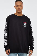 Inside Camiseta Estampado Calavera negro