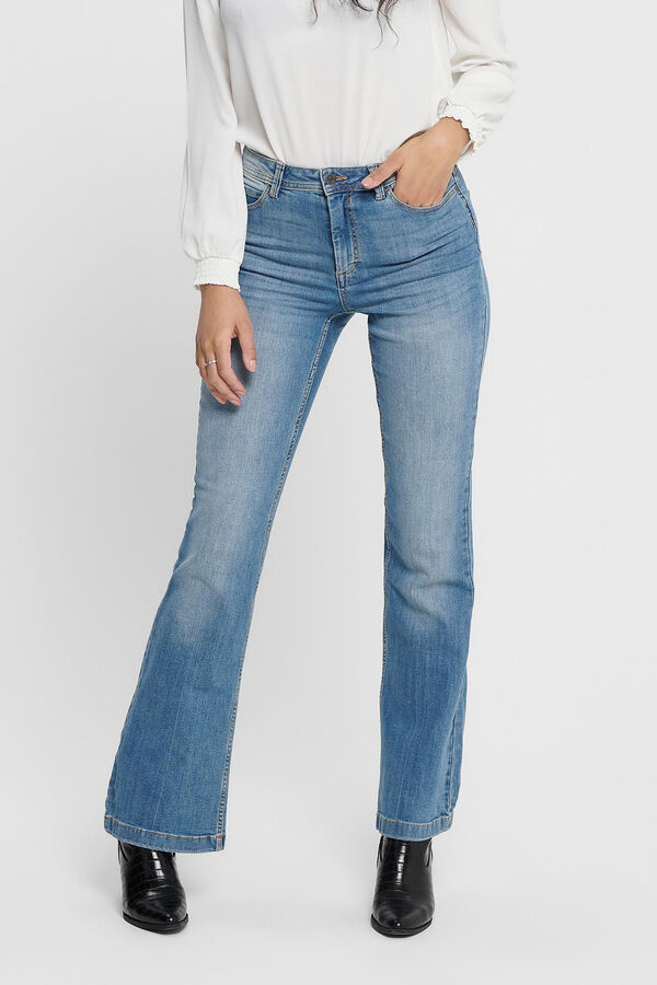 Springfield Jeans flared cintura subida azulado