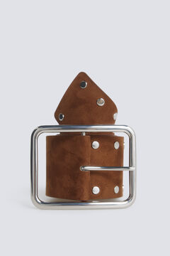 Springfield Suede wide studded belt