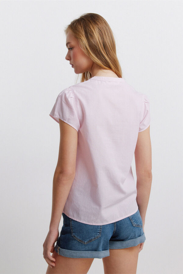 Springfield Oxford lace blouse pink