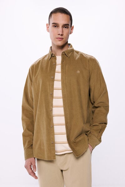 Springfield Camisa pana beige medio