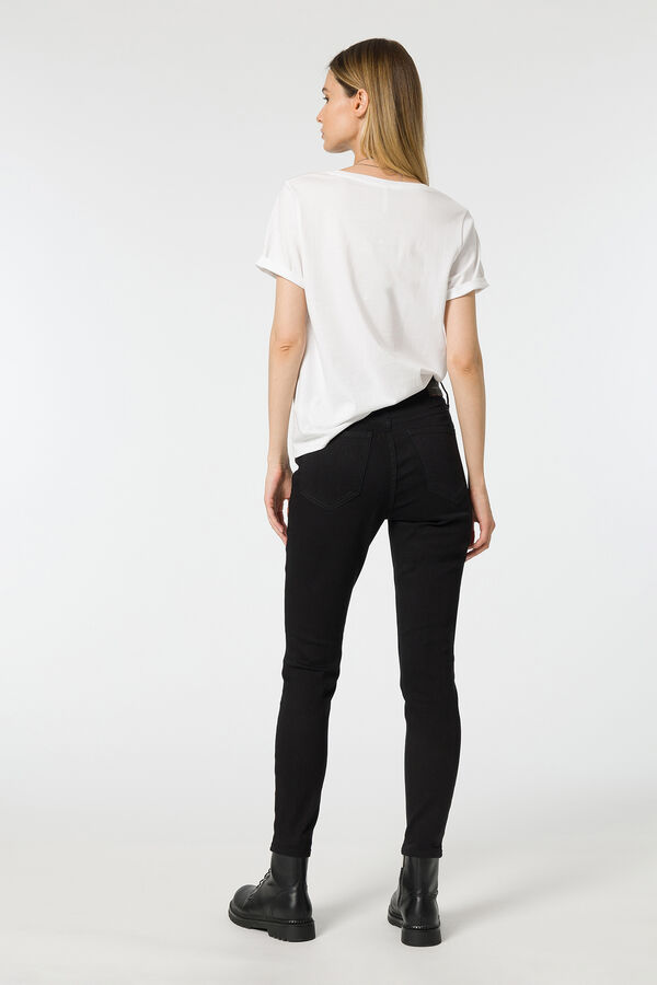 Tiffosi Cal&ccedil;a Jeans Skinny de Cintura Alta Lauren preto