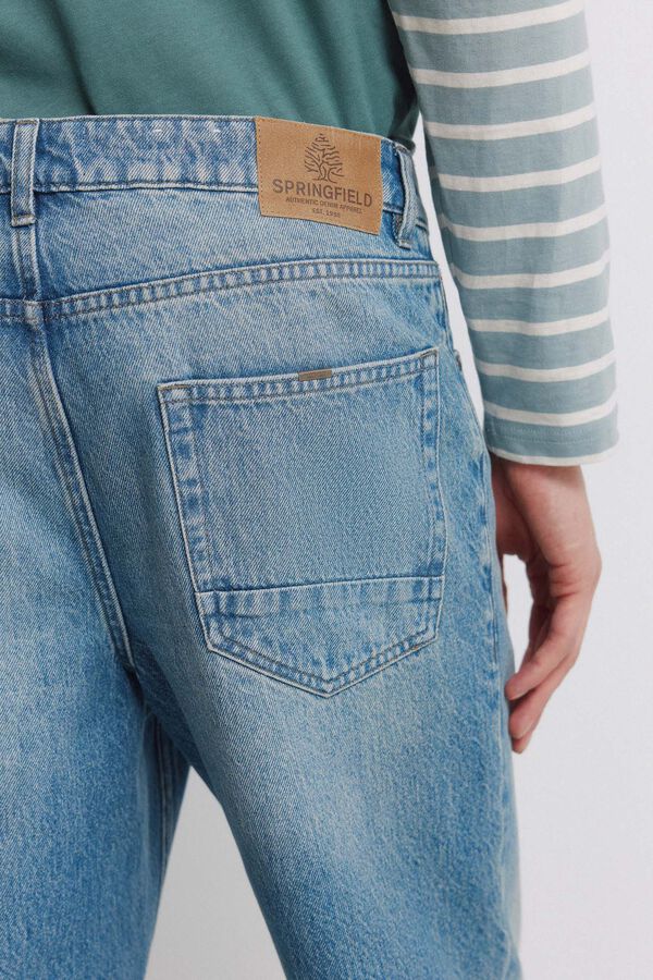Springfield Overdyed straight fit jeans blue