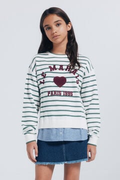 Springfield Kids Devojački džemper u obliku srca &bdquo;Le Marais&ldquo;