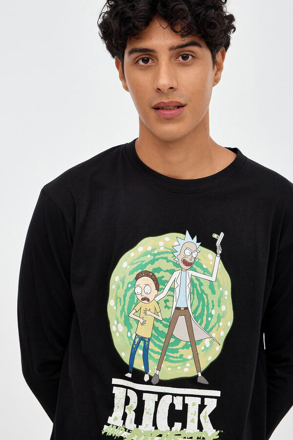 Inside Rick and Morty print T-shirt black