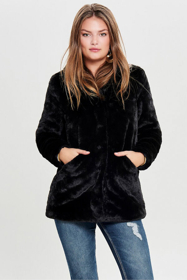 Only Faux fur coat black