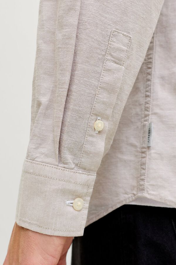JJ REBEL Linen regular fit shirt grey