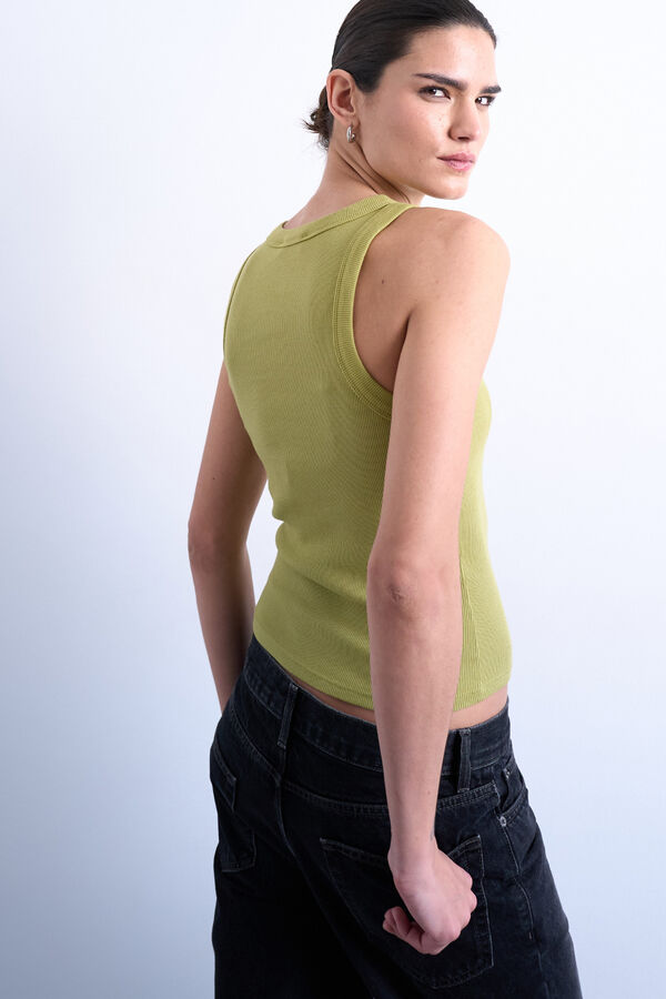 Topshop Round neck top green