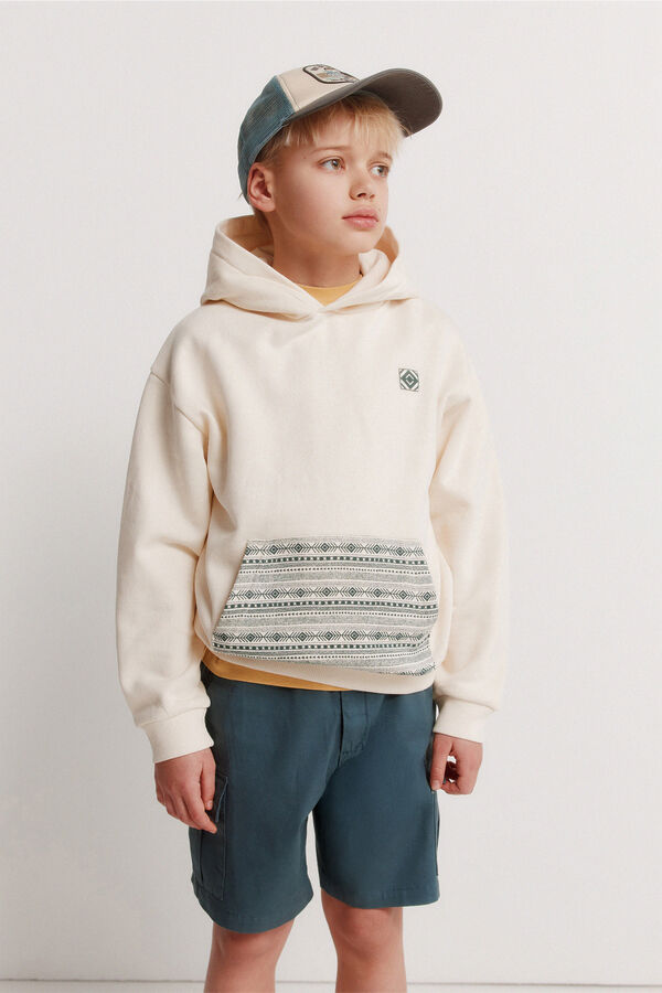 Springfield Kids Sudadera etnico bolsillo ni&ntilde;o blanco