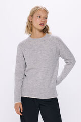 Springfield Contrasting round neck sweater grey mix