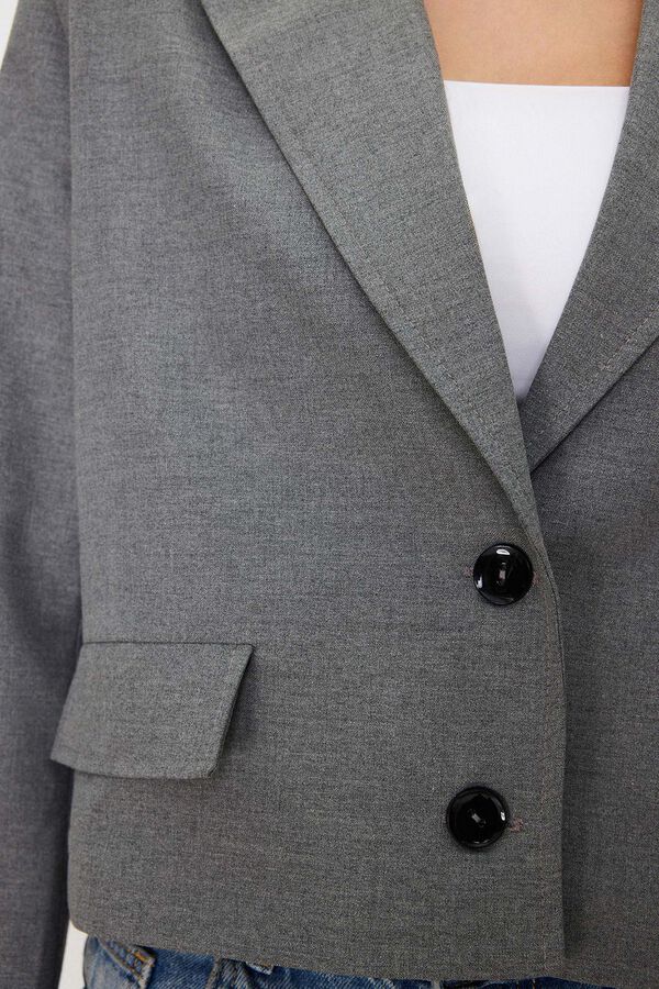 Trendyol Blazer cropped gris