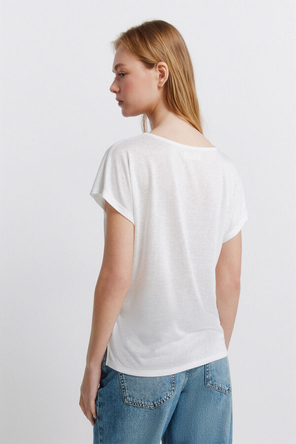 Springfield T-shirt manches chauves-souris blanc