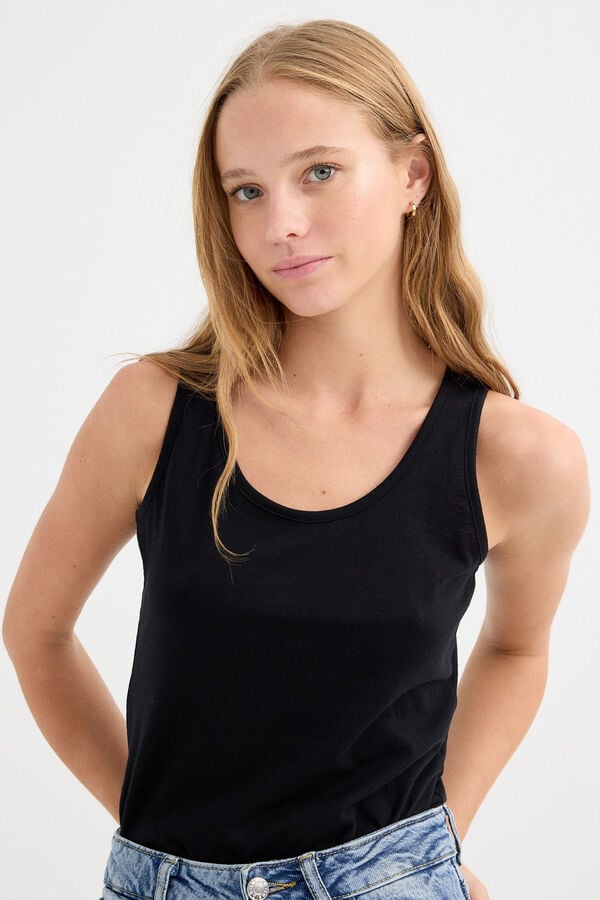 Inside Basic racer back T-shirt black