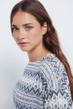 Springfield Camiseta estampada com efeito linho