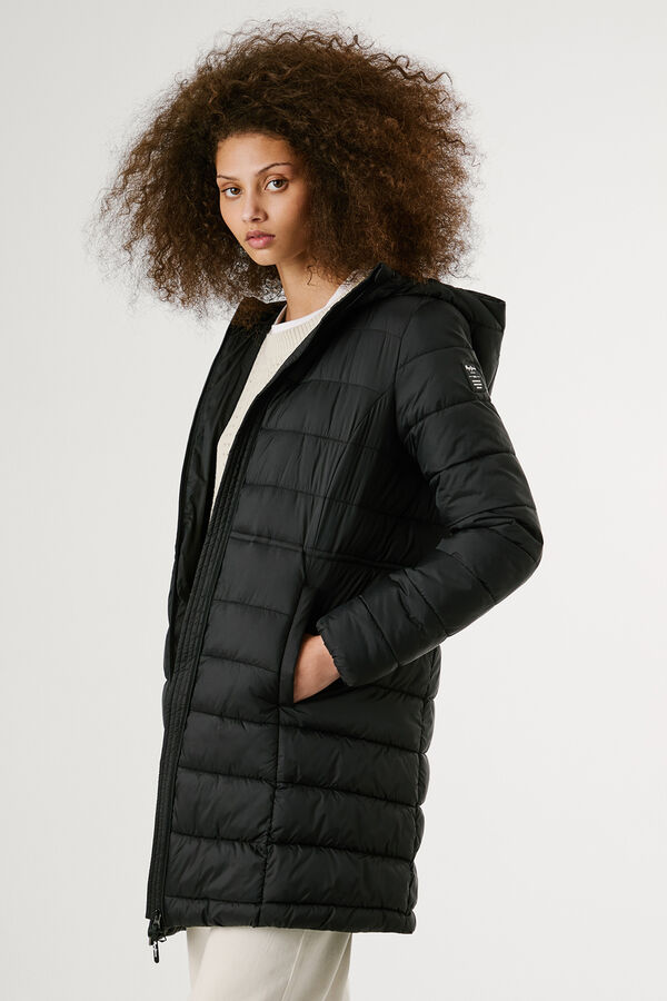 Pepe Jeans Long Padded Down Jacket Crna