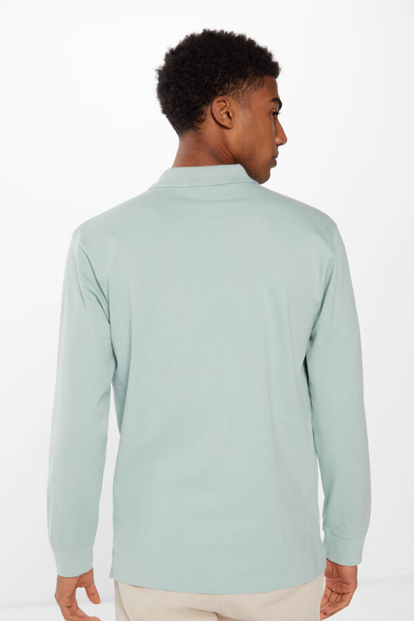 Springfield Essential long-sleeved piqué polo shirt green