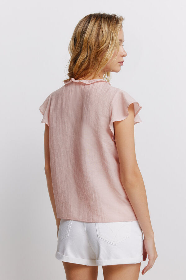 Springfield Lace ruffle blouse pink