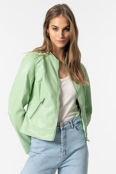 Springfield Faux leather jacket zöld