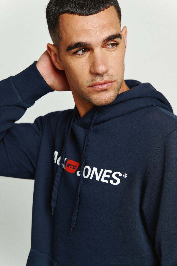 Jack & Jones Sudadera logo capucha azul
