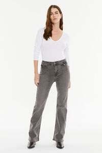 System Action denim jeans com bolsos de remendo