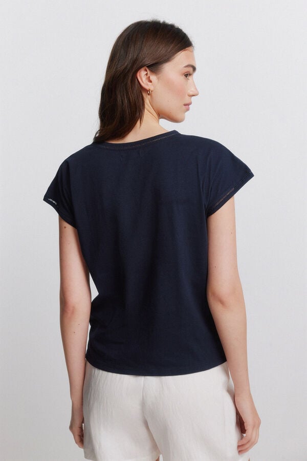 Springfield Printed short sleeve T-shirt blue