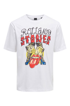 Springfield Kurzarm-Shirt Rolling Stones blanco