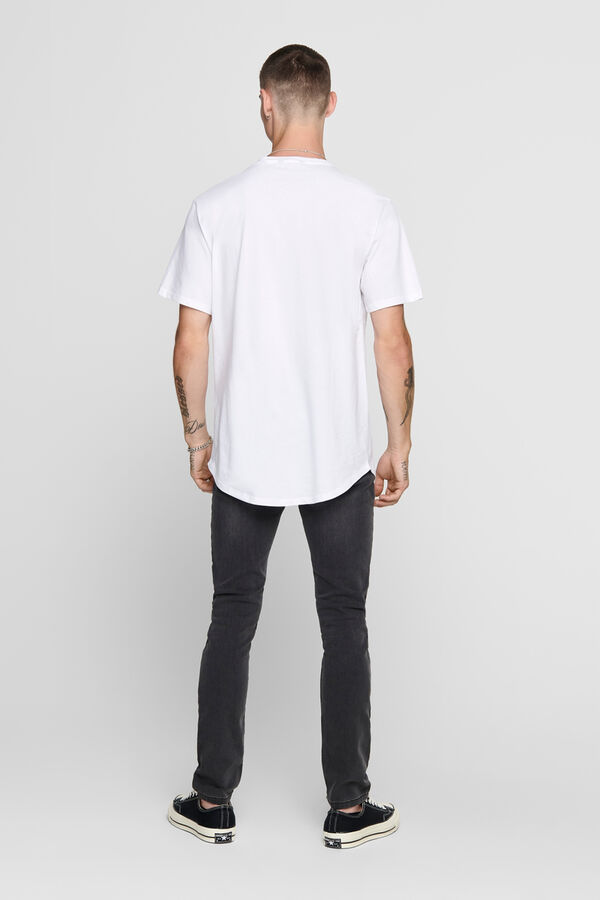 Only & Sons T-shirt b&aacute;sica branco