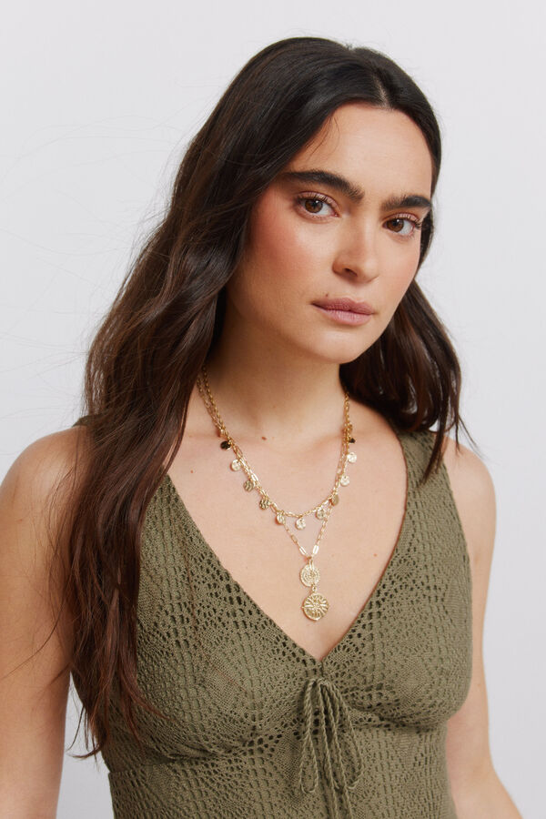 Springfield Embroidered bow vest top printed