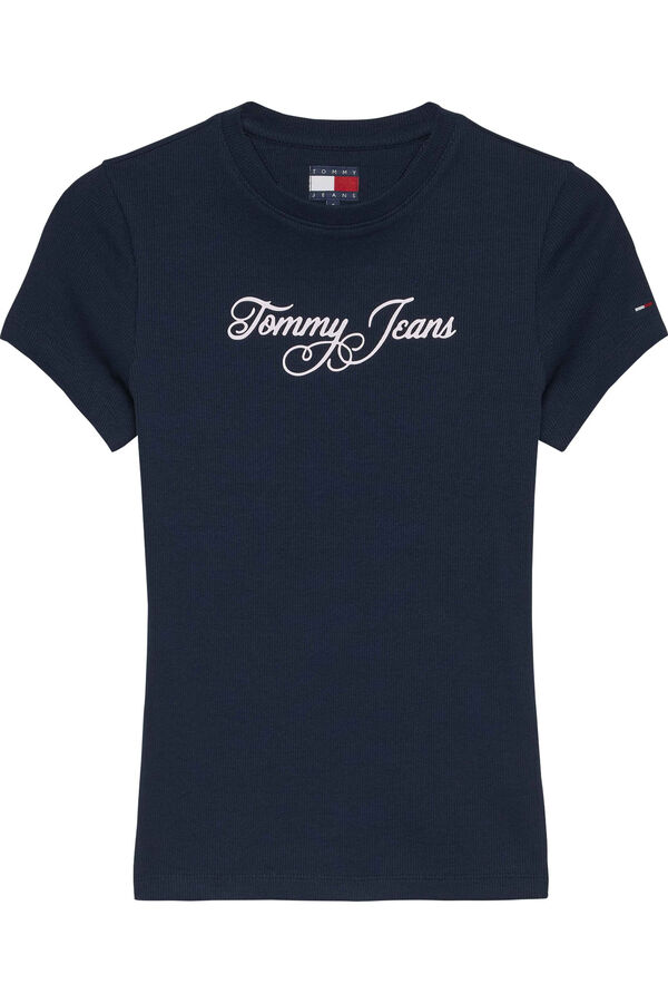 Tommy Jeans Camiseta justa de manga curta azul