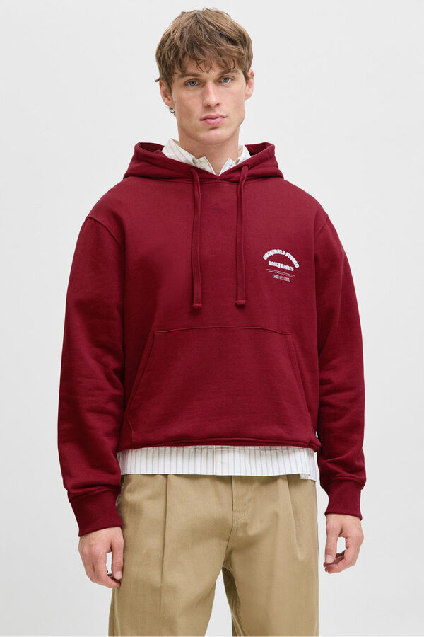 Jack & Jones Sudadera capucha original studio rojo