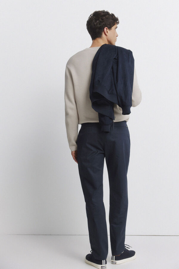 Springfield Pantal&oacute;n chino microestampado slim fit azul