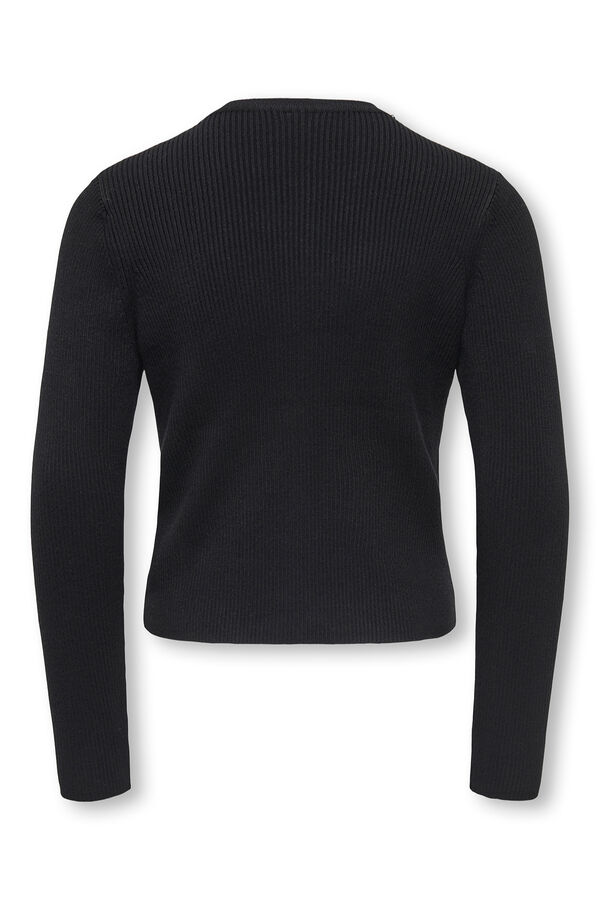 Only Girls Soft round neck cardigan noir