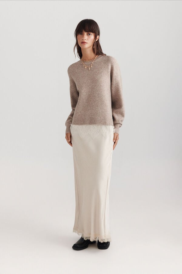 Springfield Lace finish jumper nude