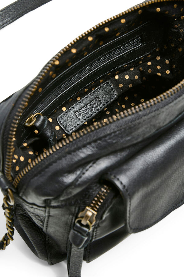 Pieces Crossbody bag in 100% leather black