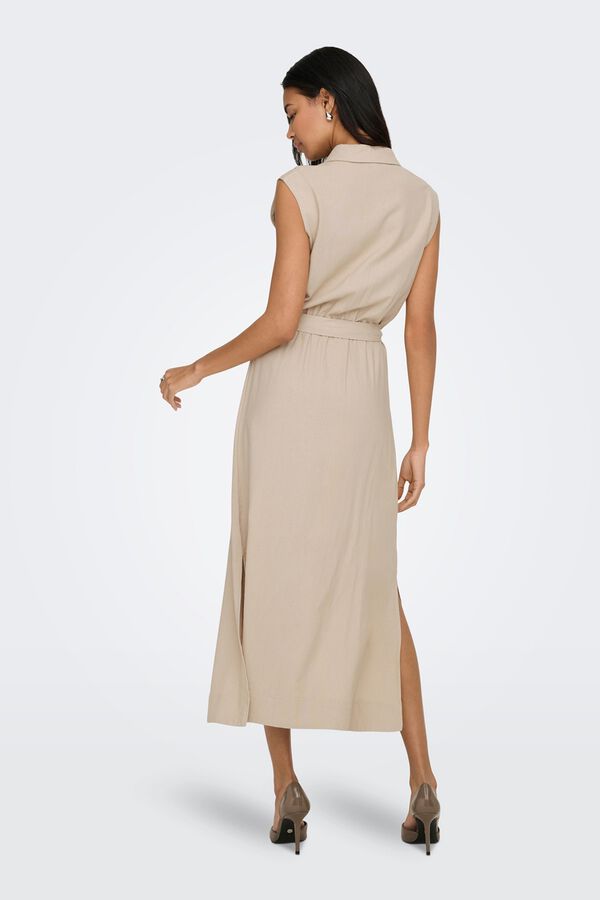 Only Linen long shirt dress grey