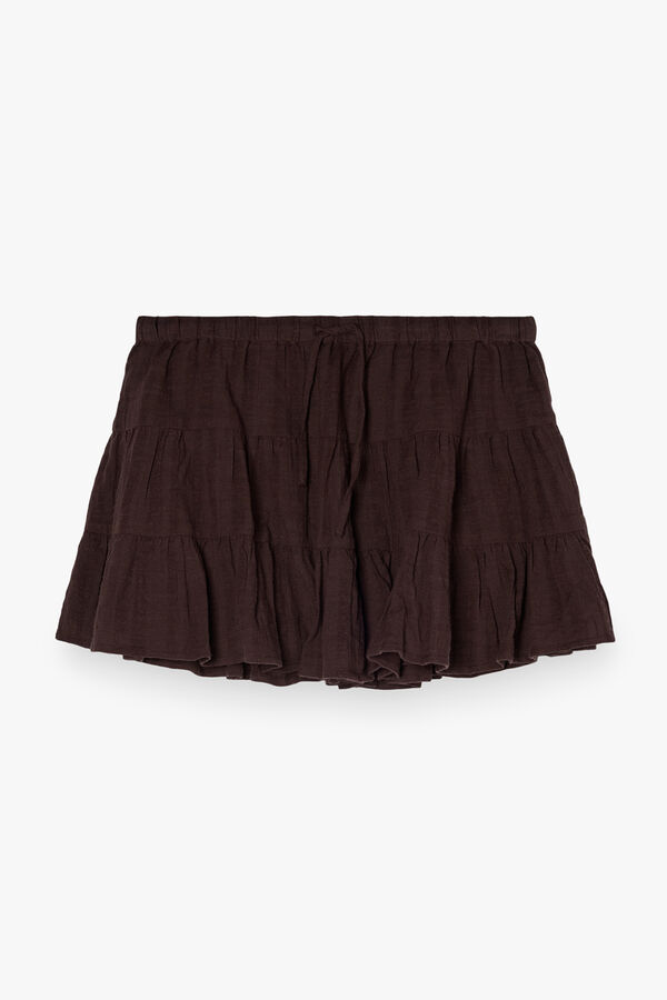 Balmohk Rustic panel mini skirt nude