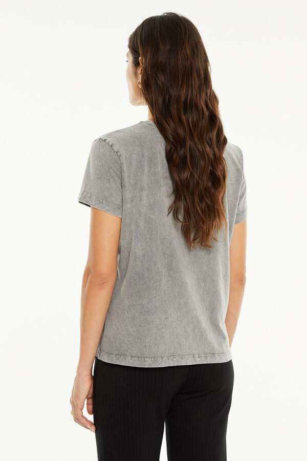 System Action T-shirt posicional de caveira cinzento