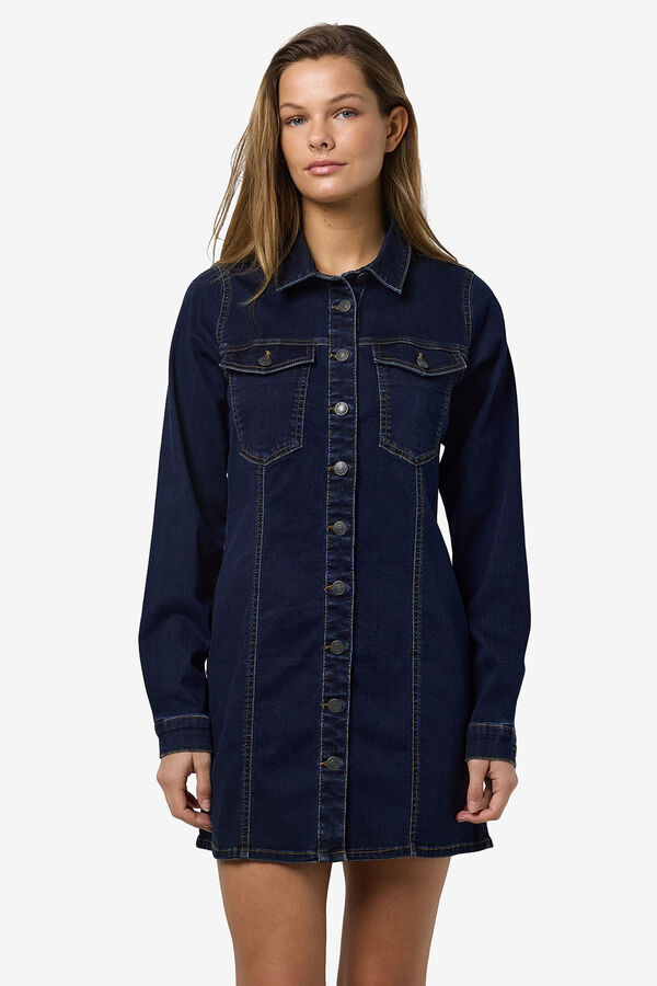 Noisy May Short denim dress blue