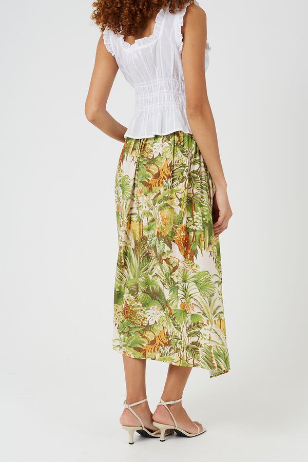 Brave Soul Printed long skirt green