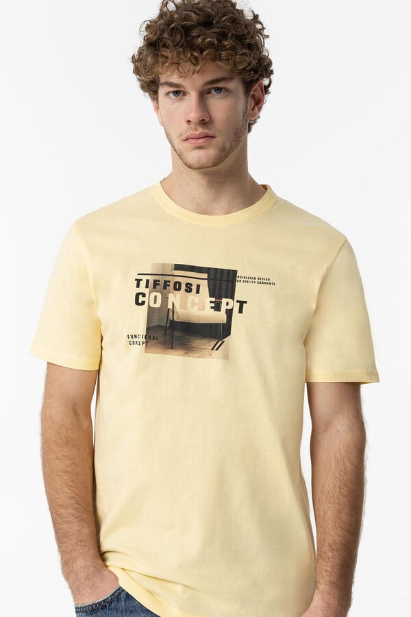 Springfield T-shirt with front print mustard