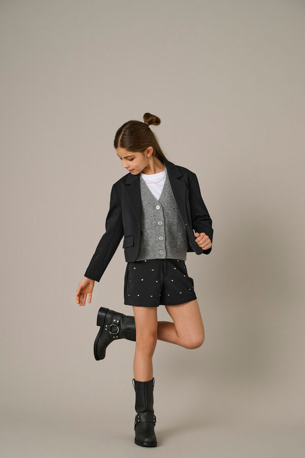 Only Girls Shorts de brillo negro