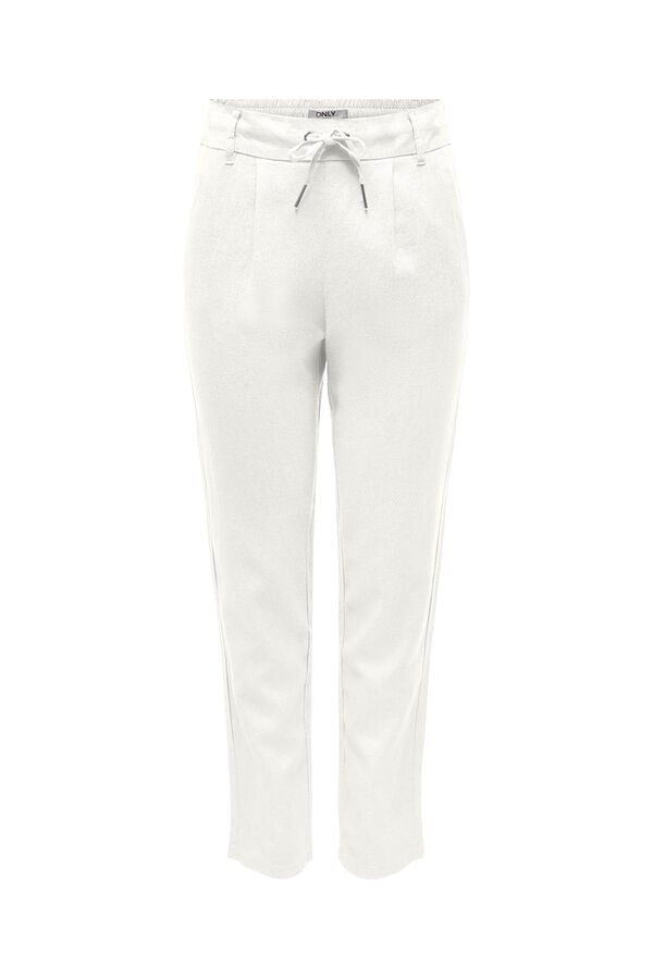 Springfield Classic cut flowing linen trousers white