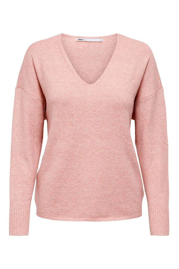 Springfield Long-sleeved V-neck jumper pink