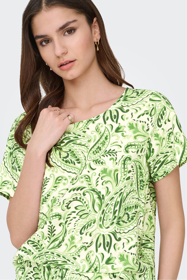 JDY Camiseta manga corta estampada blanco