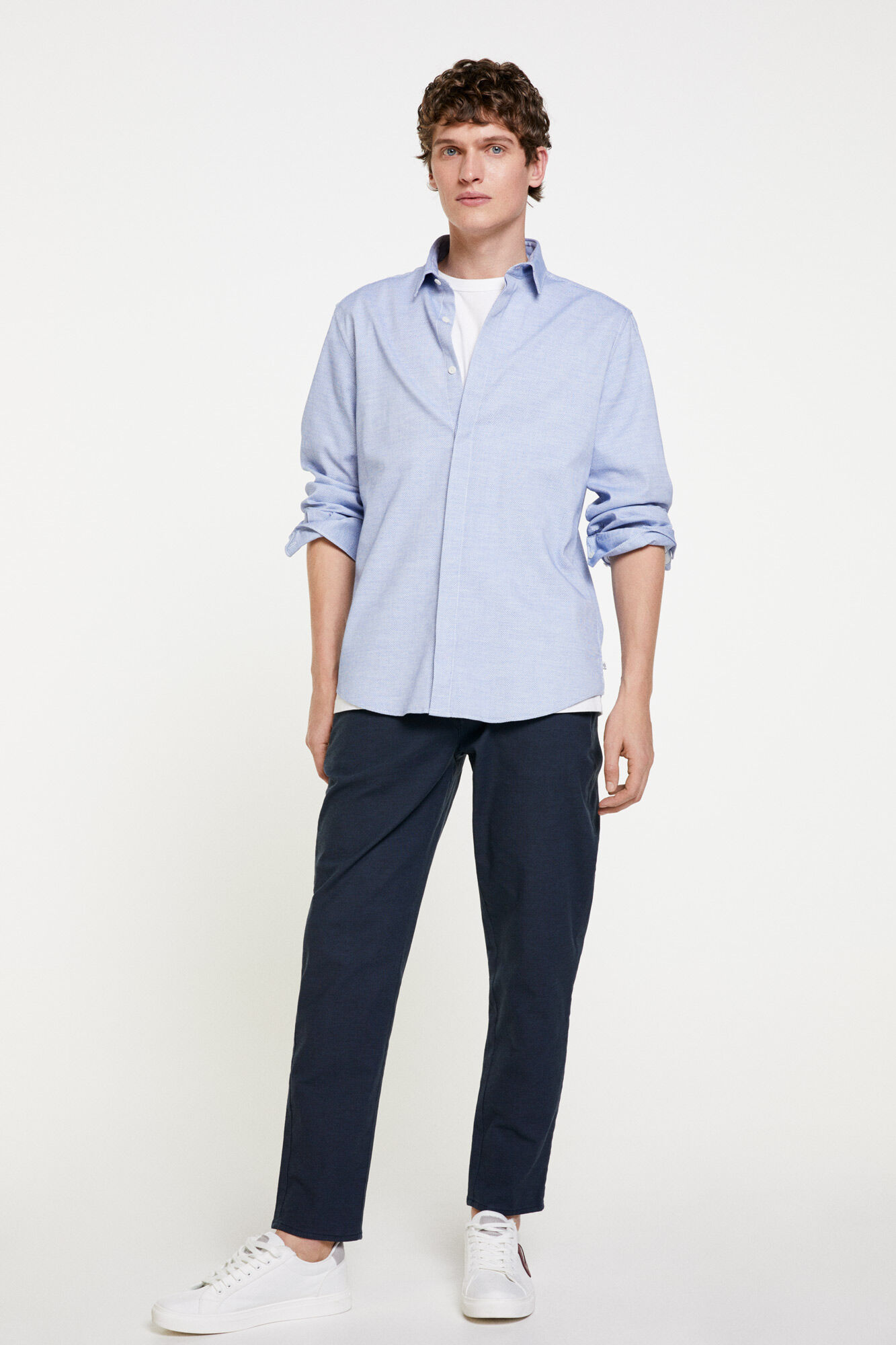 Pantalones | Chino micro estampado Azul Oscuro | Springfield Hombre -  Emilie Attolini